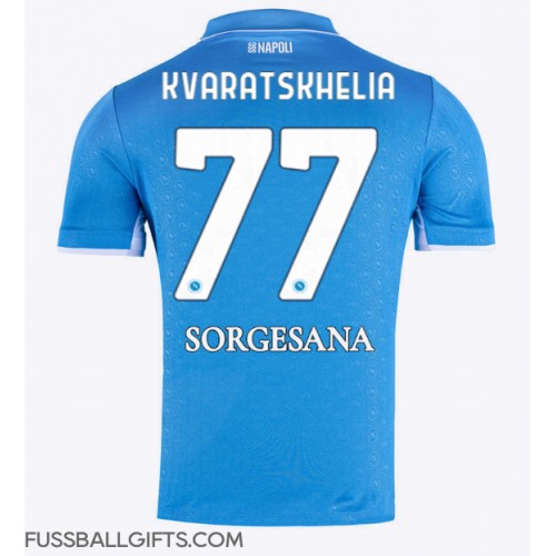 SSC Napoli Khvicha Kvaratskhelia #77 Fußballbekleidung Heimtrikot 2024-25 Kurzarm